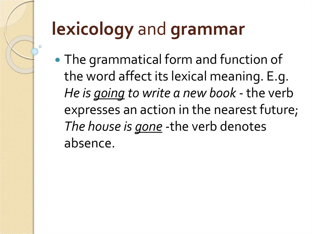 lexicology and grammar