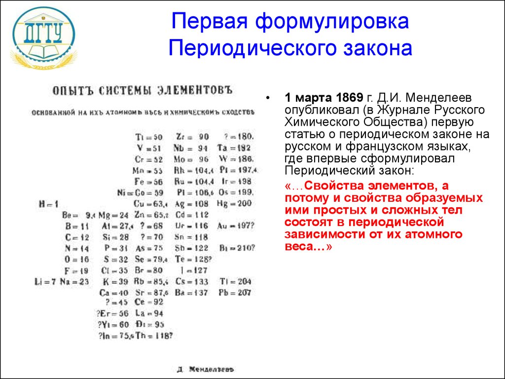 Формулировка периодического закона. Формулировка д.и. Менделеева (1 марта 1869 г.):. Первая формулировка периодического закона. Формулировка периодического закона 1869. Периодический закон Менделеева кратко и понятно самое важное.