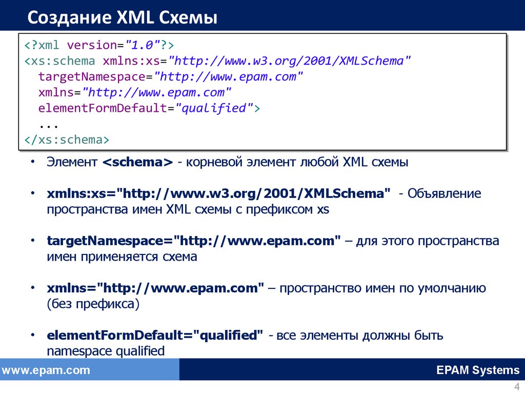Создание XML Схемы