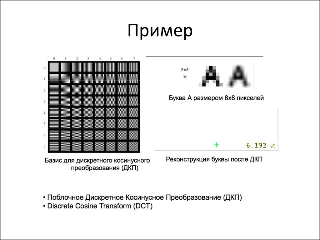 Дискретное косинусное преобразование изображения