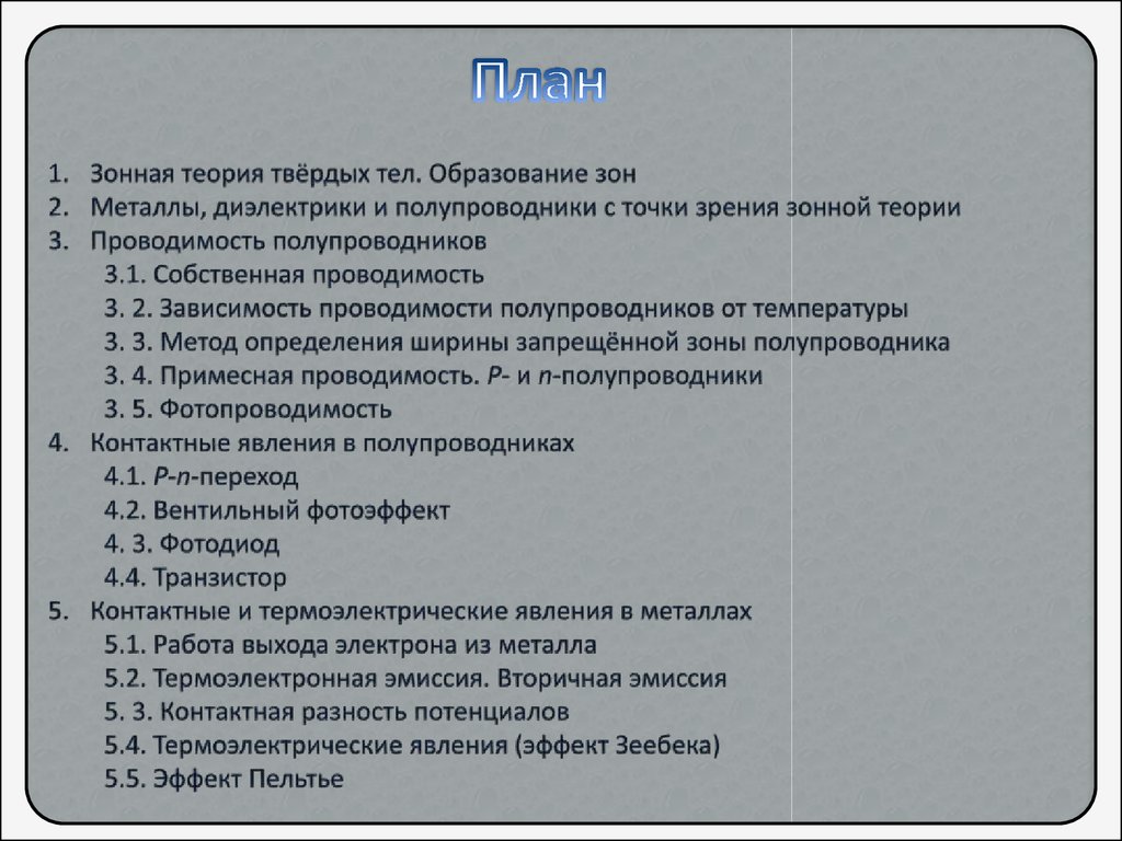 25.8. Элементы зонной теории твердого тела - презентация онлайн