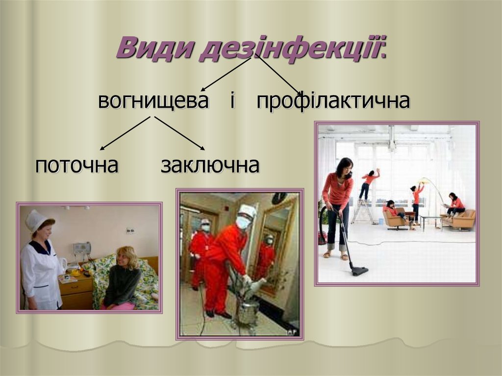Види дезінфекції: