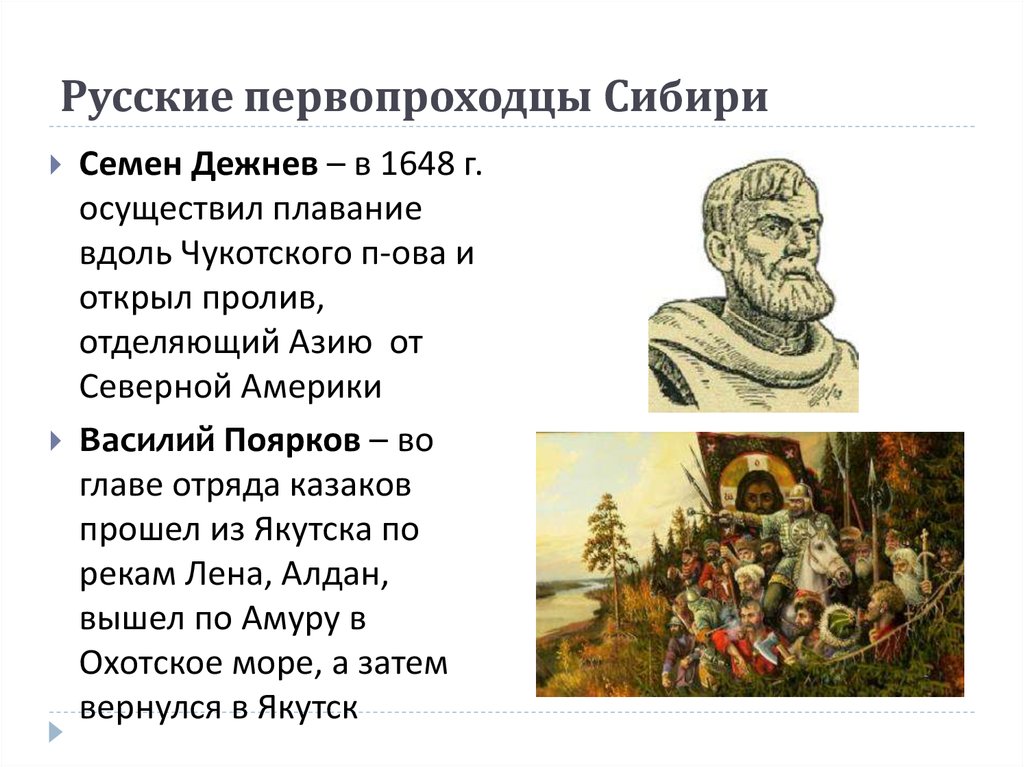 Известные русские землепроходцы 17 века. Русские землепроходцы 17.