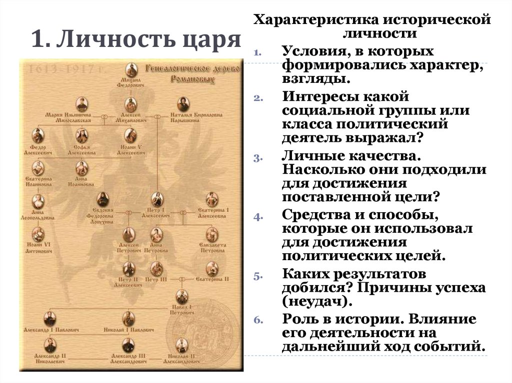 Охарактеризуйте исторический. Характеристика исторической личности. Характер исторических личностей. Личность царя реформатора кратко. Условия,в которых формировались характер,взгляды.