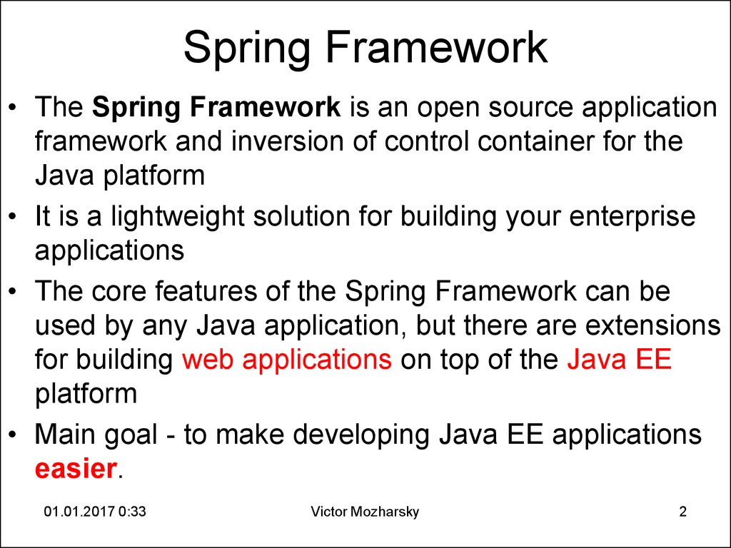 spring core in java
