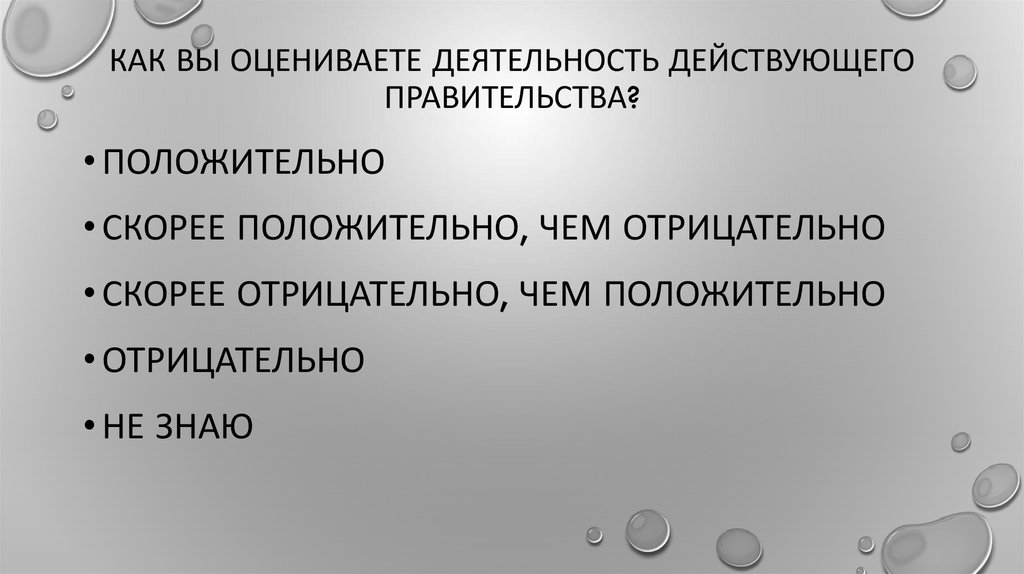 Как вы оцениваете деятельность действующего правительства?