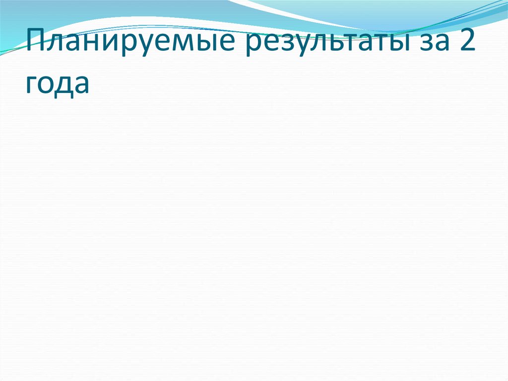 Планируемые результаты за 2 года