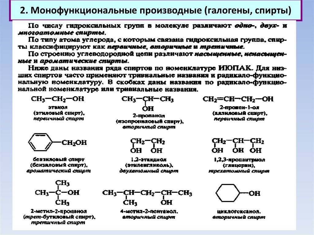Углеводород анализ. Монофункциональные соединения. Монофункциональные соединения примеры. Производные углеводородов. Алифатические органические соединения.