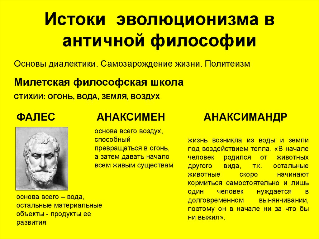 История возникновения и развития эволюционных идей. Эволюционизм в философии. Эволюционные идеи в античности. Античная философия. Эволюционизм в биологии.