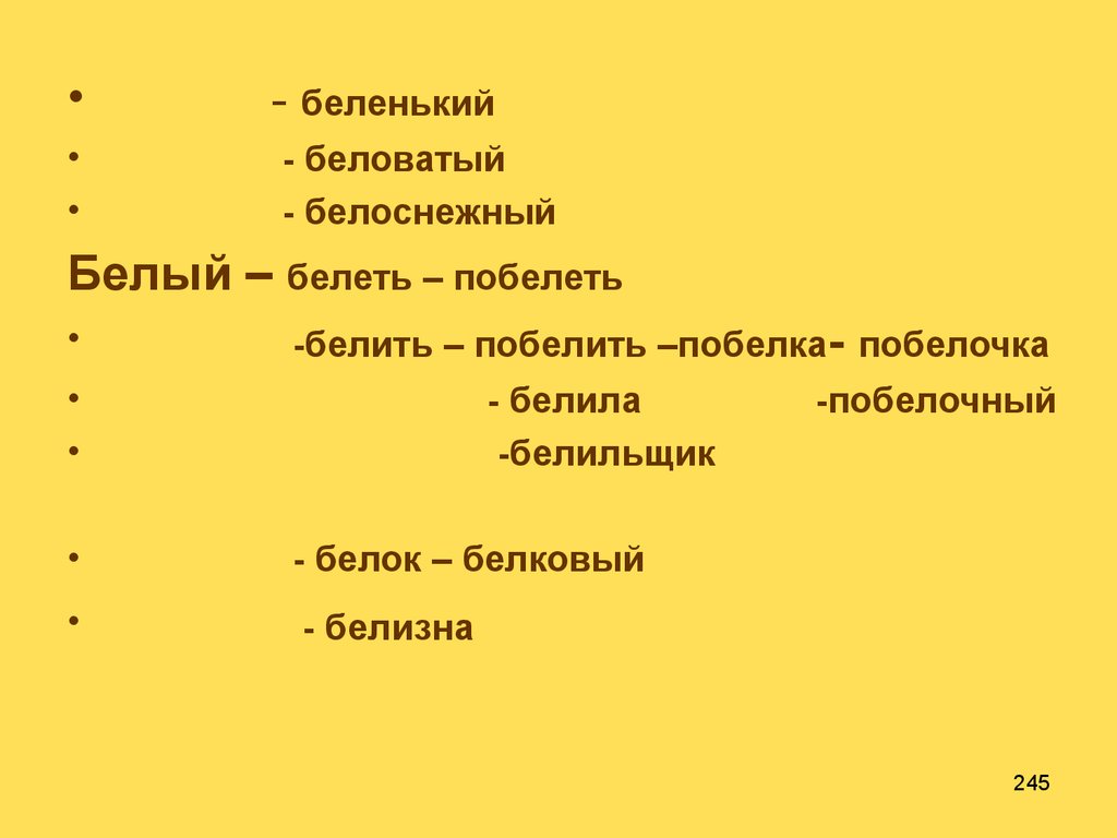 Белка белить белизна. Формы слова белый. Беоыйродственные слова. Белое, белая- это формы слова?. Словообразовательная цепочка побелка белый побелить.