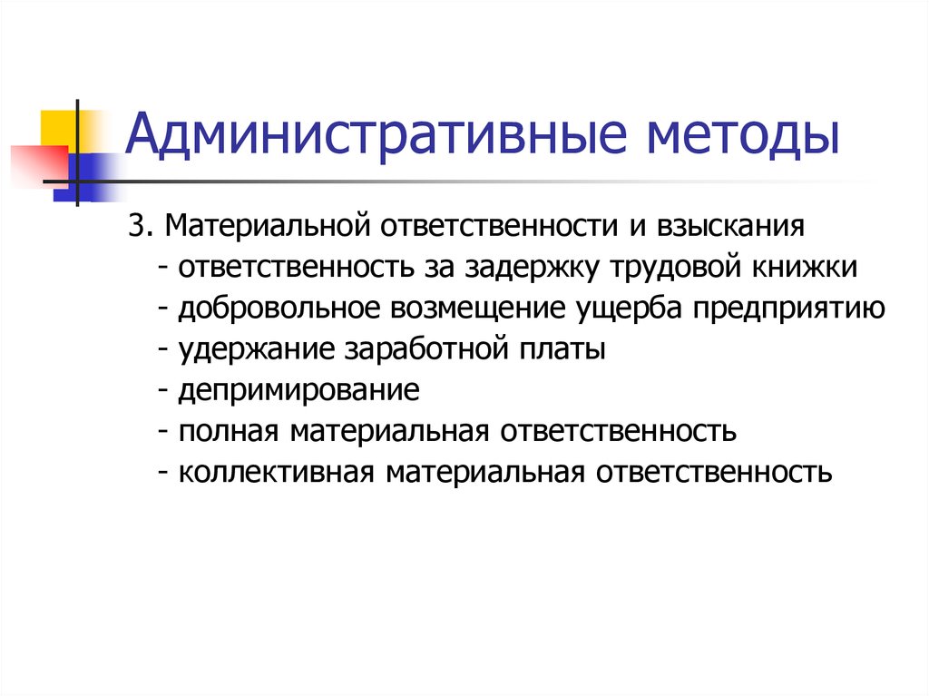 Методы административного взыскания. Административные методы. Административные методы школы. Коллективная ответственность. Функции контроля презентация.