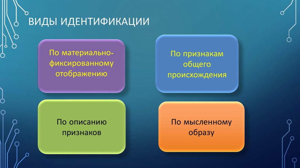 Виды идентификации схема