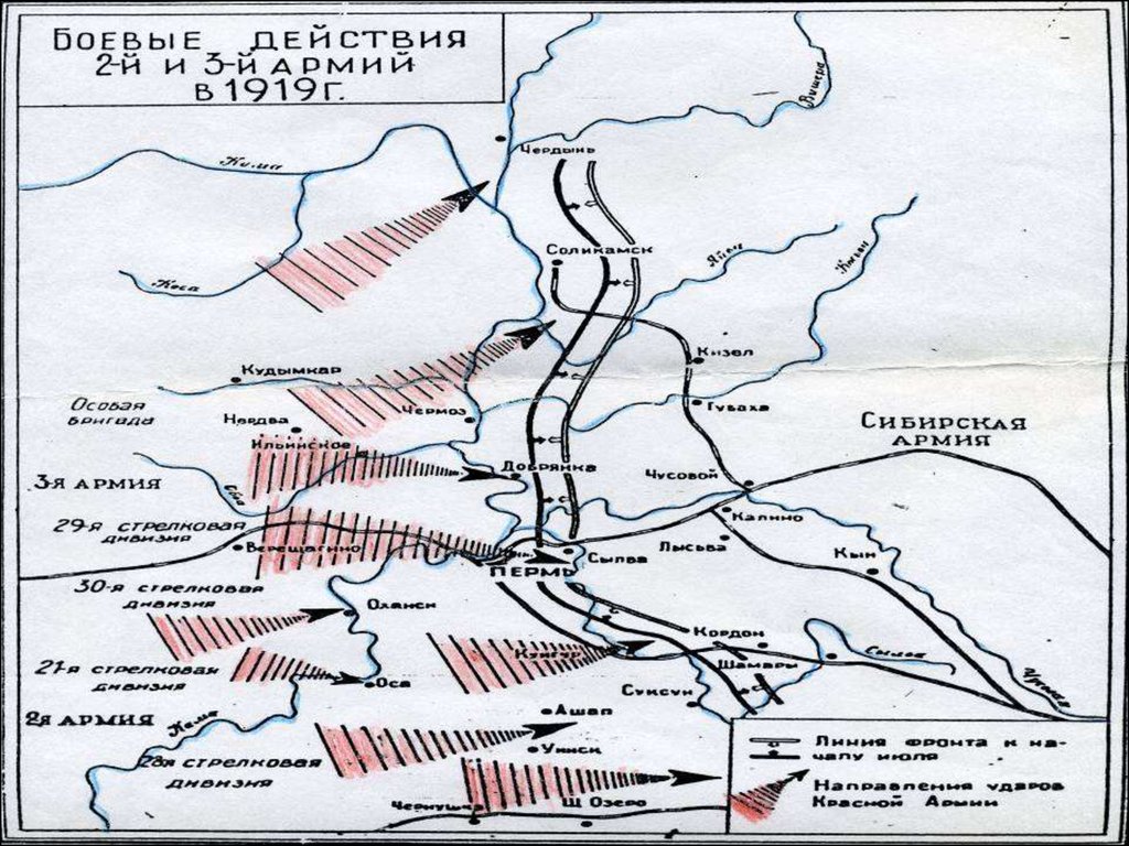 Карта боевых действий колчака