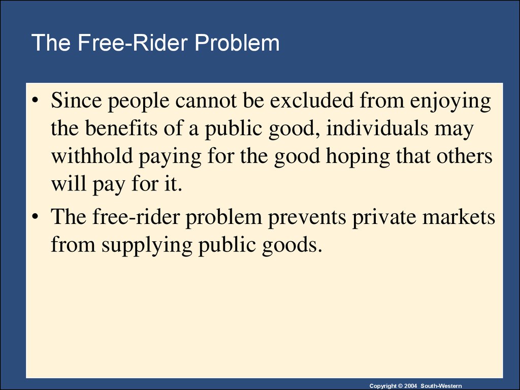 public good free rider problem