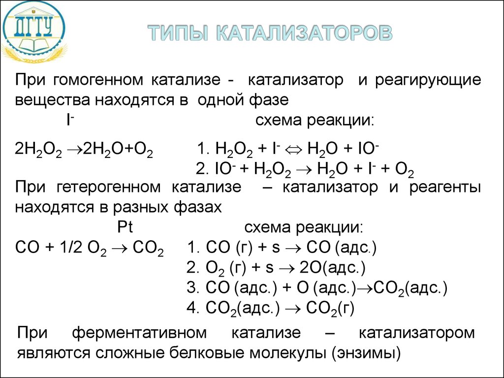 Катализаторы и равновесие в химических реакциях. Типы катализаторов. Типы катализаторов в химии. Гомогенные катализаторы. Виды гомогенного катализа.