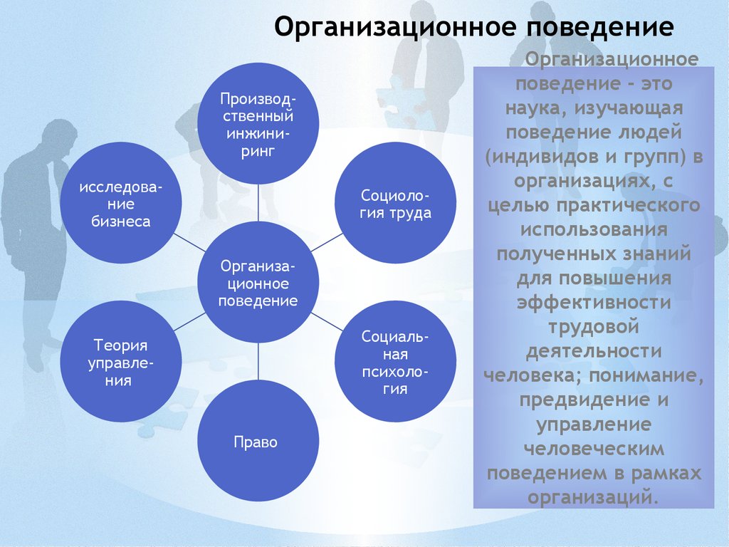 Организационное поведение. Теории организационного поведения. Теория организации и организационное поведение. Этапы становления организационного поведения.