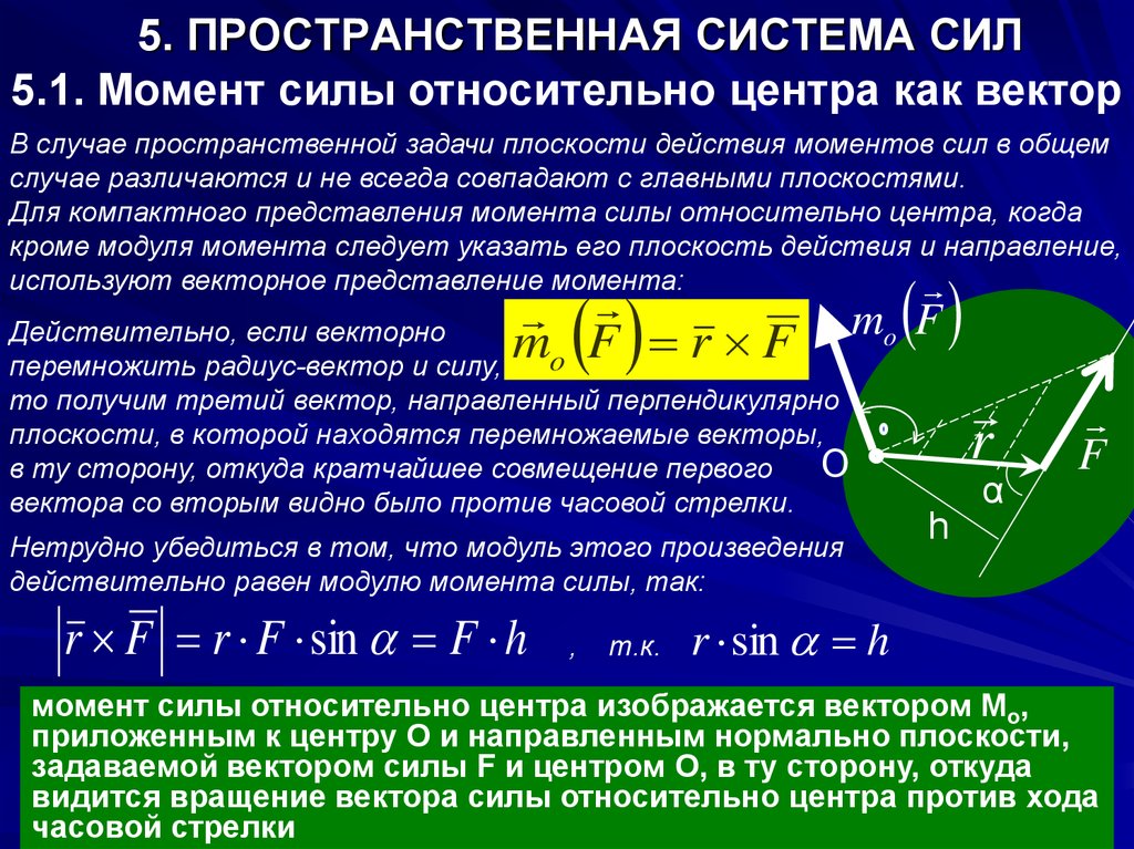 Пространственная система сил