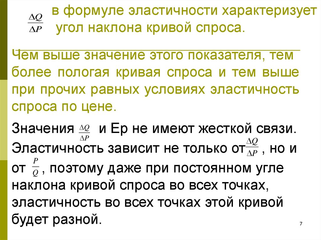 Высокий значение. Угол наклона Кривой спроса. Угол наклона Кривой спроса и эластичность. Эластичность спроса и угол наклона. Коэффициент показывающий угол наклона Кривой спроса.