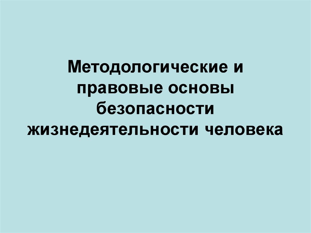 Методологические принципы безопасности