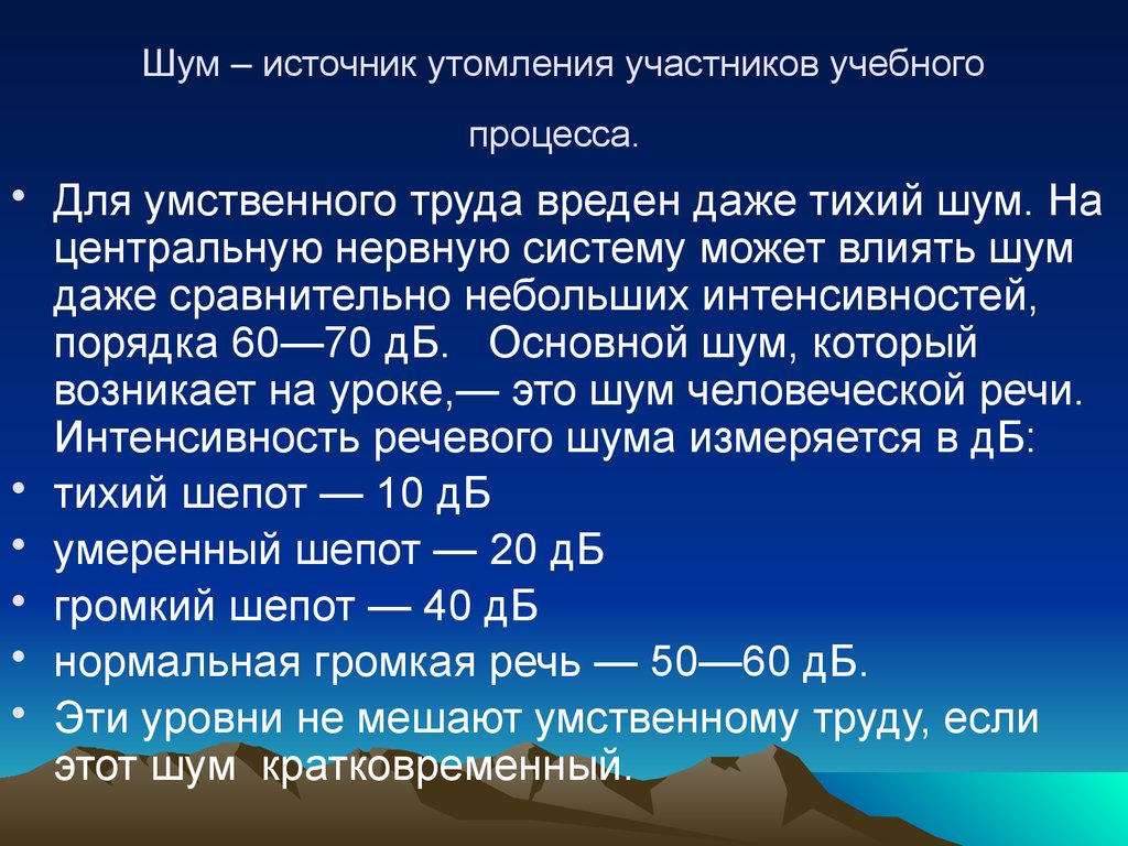 Тихий шум. Интенсивность речи это. Физический шум в учебном процессе. Кратковременный шум это. Уровень шума для сотрудников занимающихся умственным трудом.