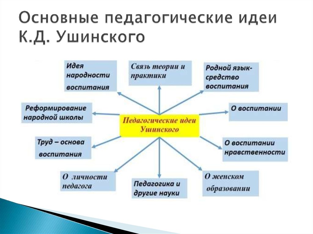 Основная педагогика. К Д Ушинский идеи. Основные пед идеи Ушинского. Идеи Ушинского в педагогике. Педагогические идеи Ушинского.