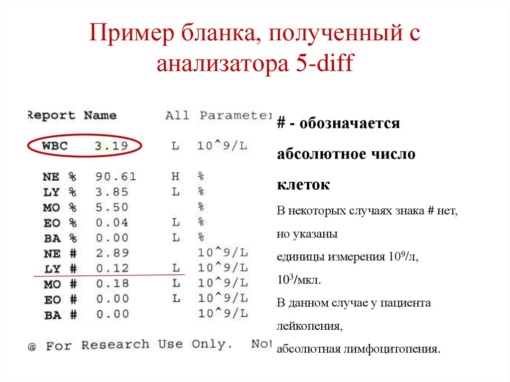 Лейкоцитарная формула 5diff