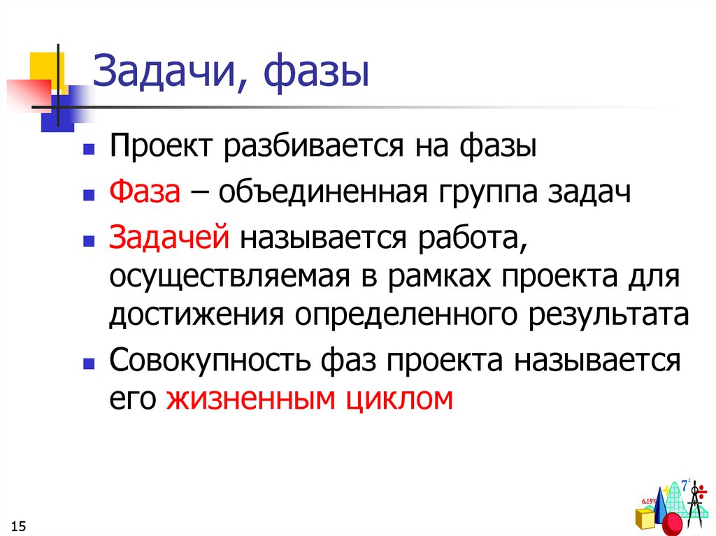 Количество фаз на которое разбивается проект определяется