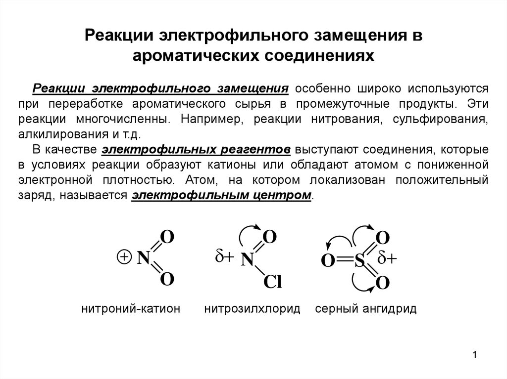 Ароматические соединения реакции