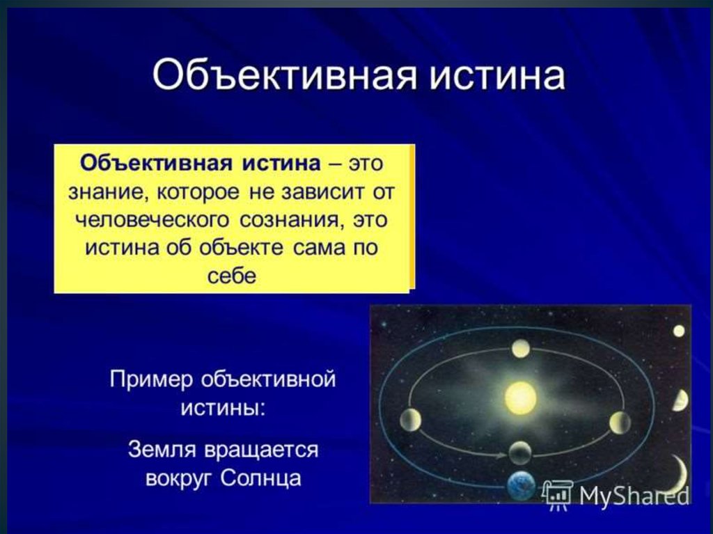 Субъективная истина знание. Объективная истина. Субъективная истина примеры. Объективная истина примеры. Объективная истина и субъективная истина.