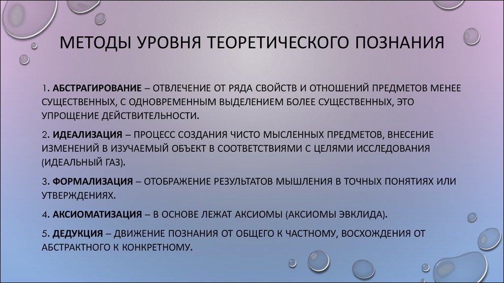 Теоретический уровень научного познания презентация