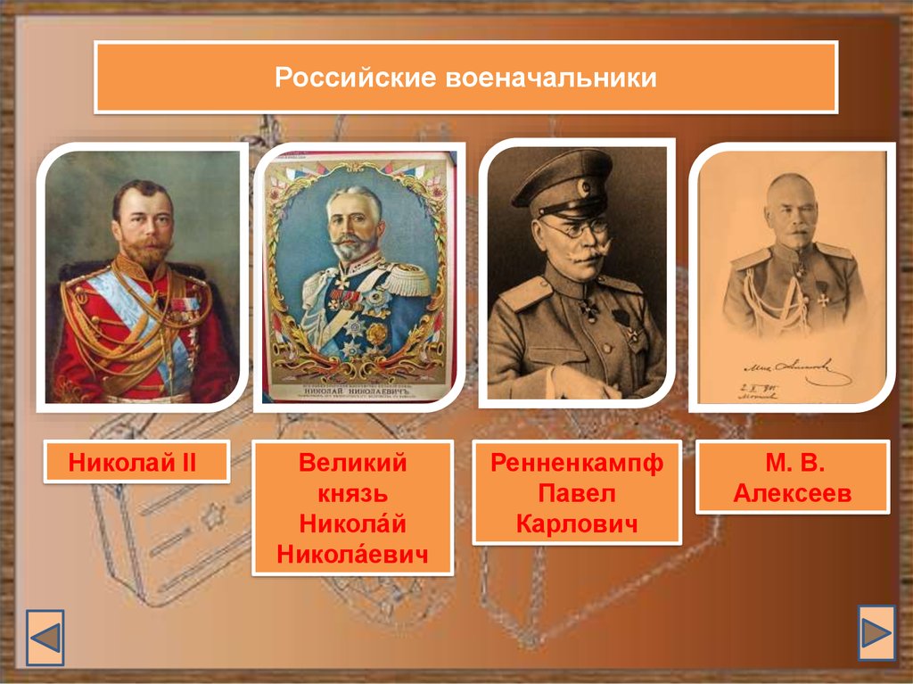 Российские военачальники первой мировой войны