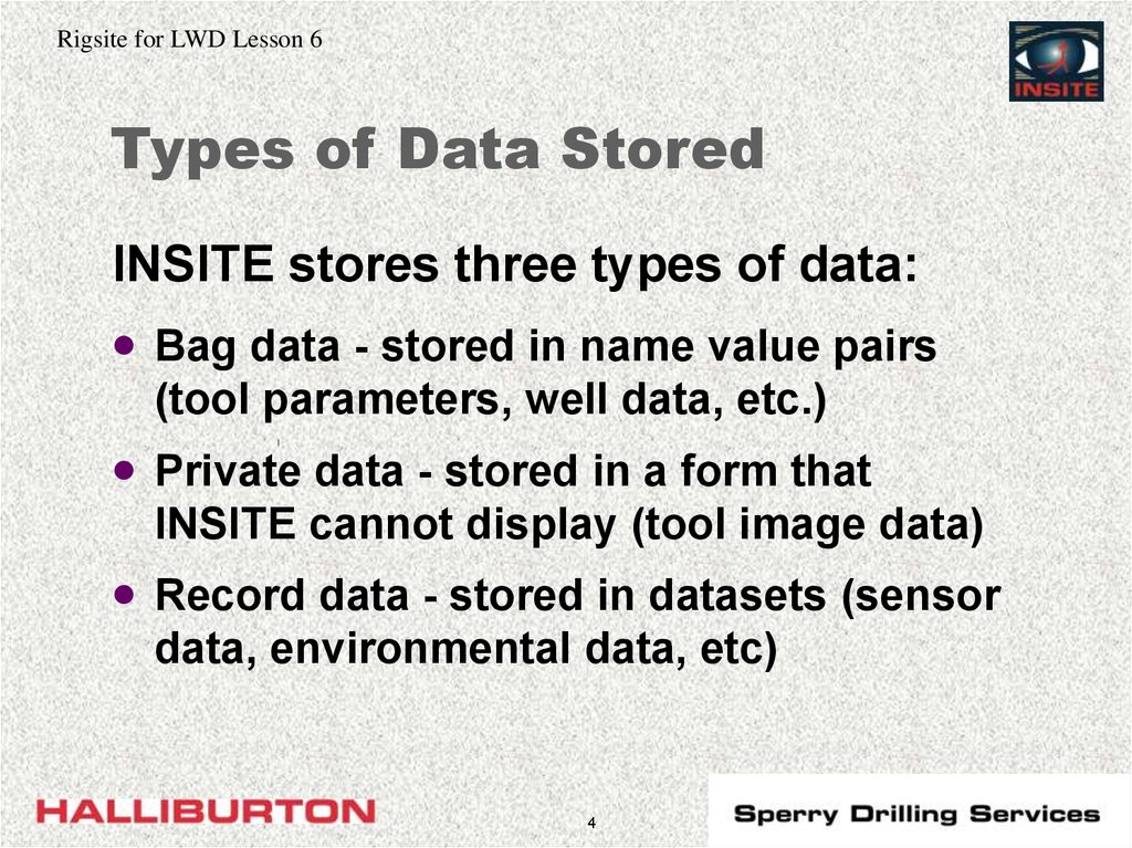 Types of Data Stored