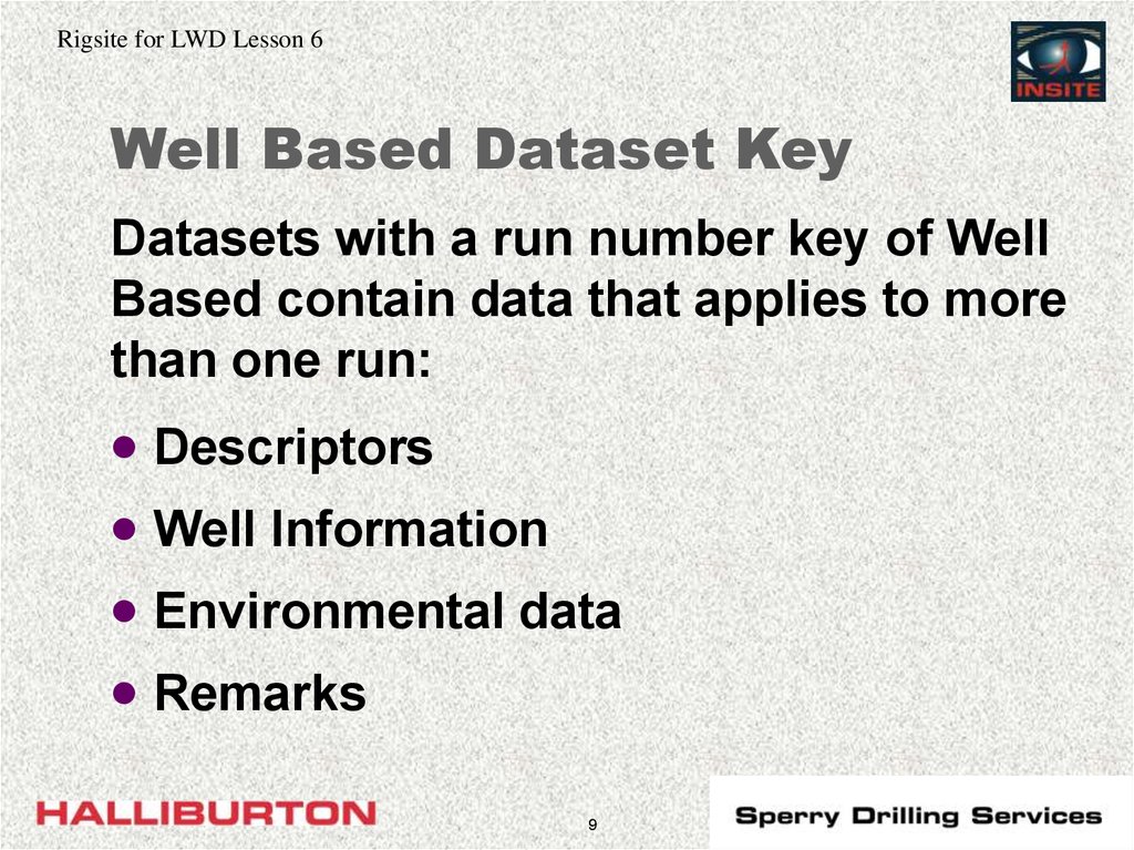 Well Based Dataset Key