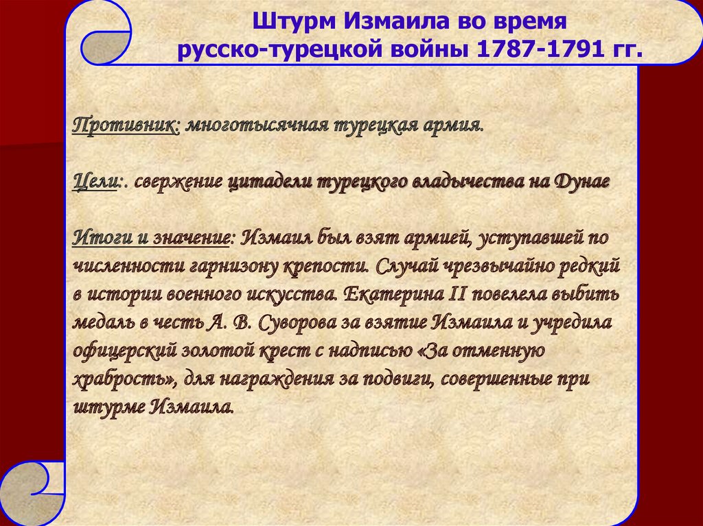 Штурм Измаила во время русско-турецкой войны 1787-1791 гг.