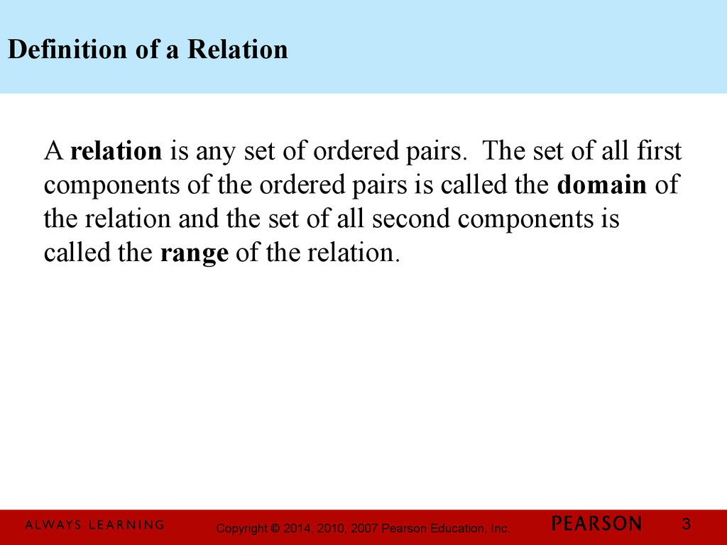 Definition of a Relation