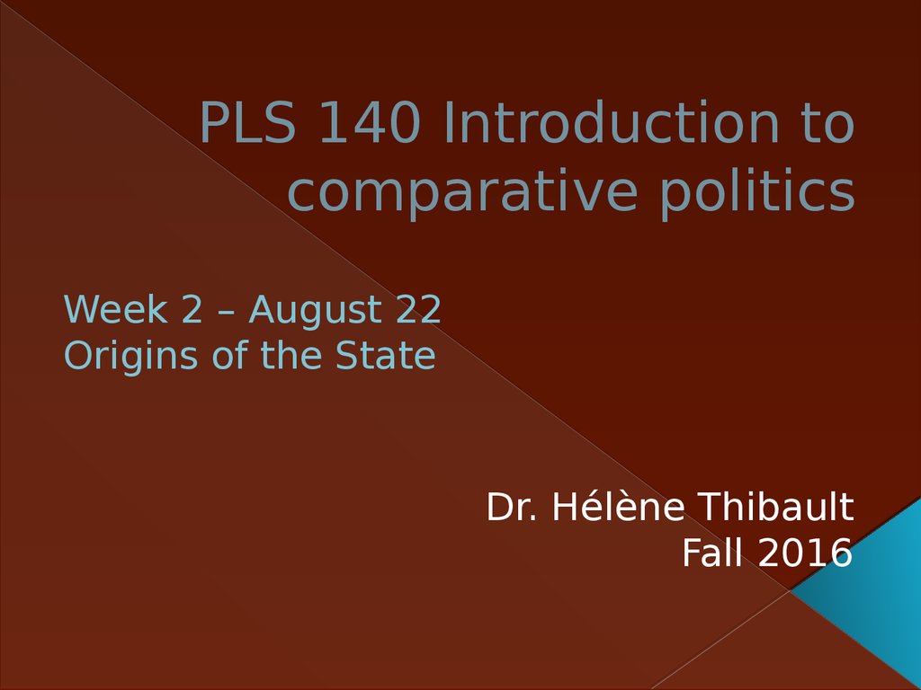 PLS 140 Introduction to comparative politics
