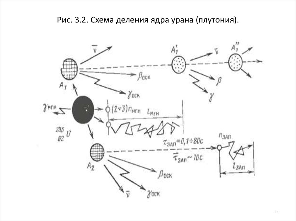 Схема деления урана 235