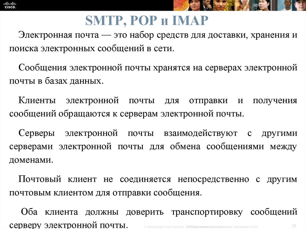 SMTP, POP и IMAP
