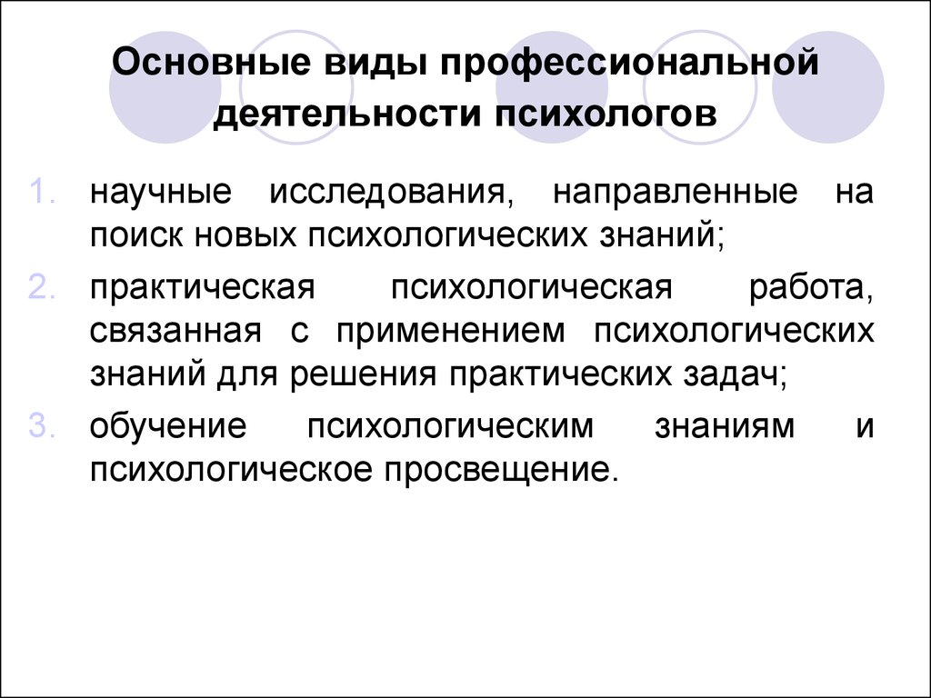 Основная деятельность психолога. Основные виды профессиональной деятельности психологов. Основные виды деятельности психолога. Основные типы профессиональной деятельности психолога. Основные виды проф деятельности.