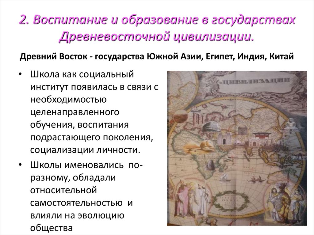 Цивилизации древнего востока. Зарождение древнего Востока. Воспитание и обучение в странах древнего Востока. Воспитание и обучение на древнем востоке. Образование в цивилизациях древнего Востока.