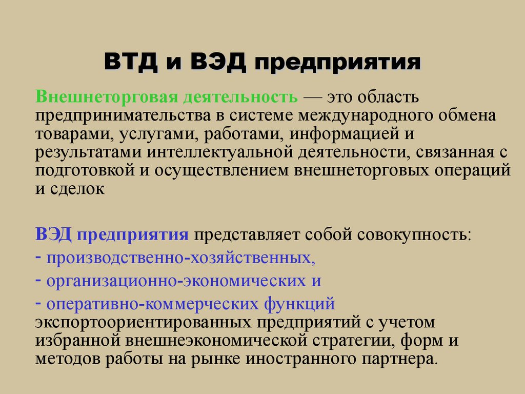 Результаты внешнеэкономической деятельности