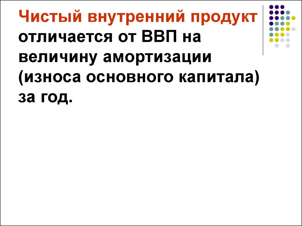 ЧВП отличается от ВВП на величину. Чистый внутренний продукт. Чистый внутренний доход. Чистый национальный продукт отличается