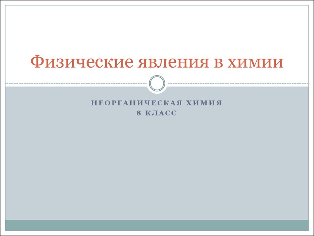 Презентация 8 класс физические явления в химии 8 класс