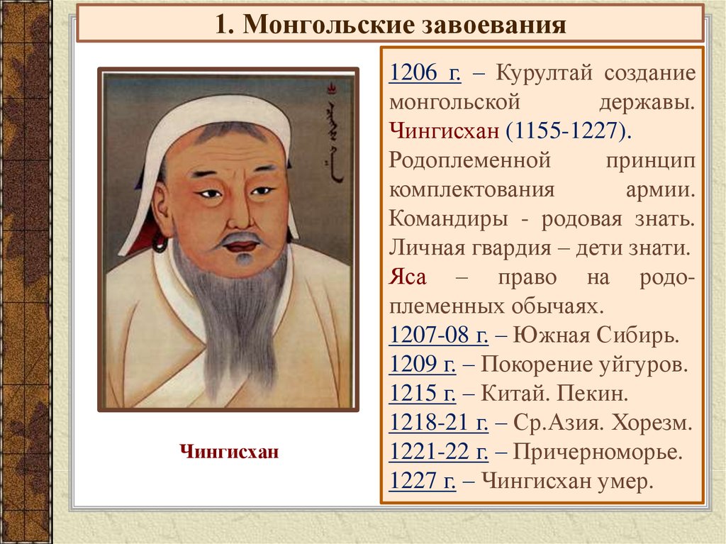 Дата направления последствия чингисхана. 1206-1227 Правление Чингисхана. Образование империи Чингисхана 6 класс. Монгольская Империя 1227.