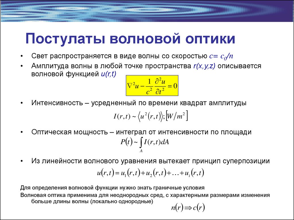 Волновая оптика презентация