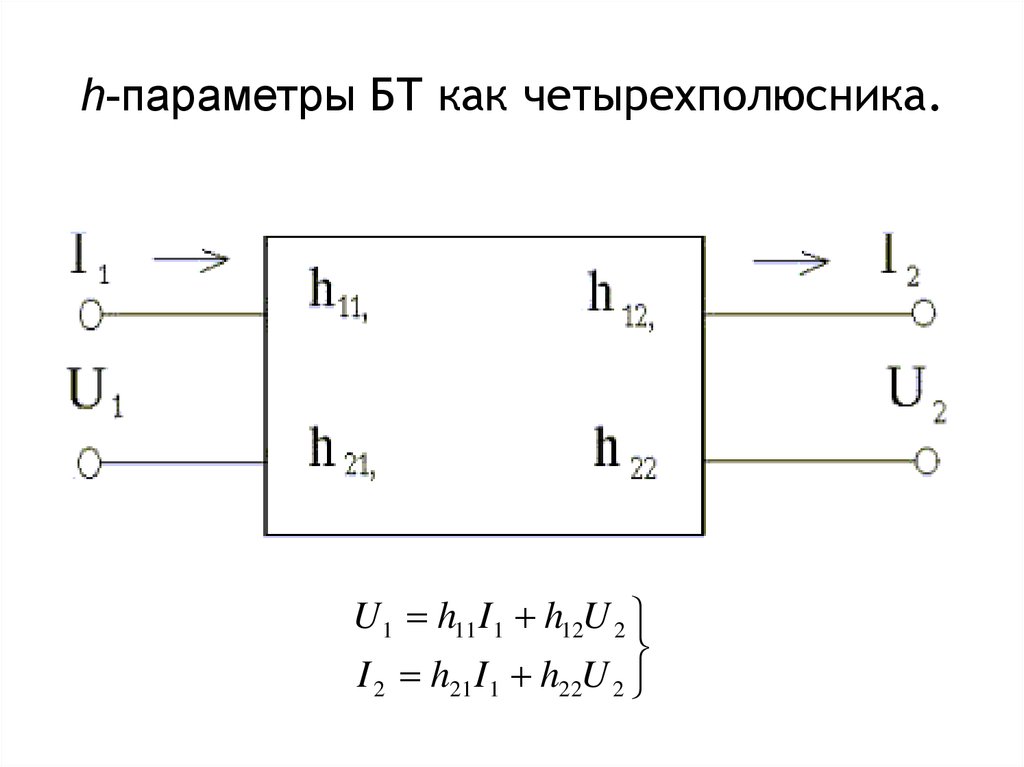 h-параметры БТ как четырехполюсника.