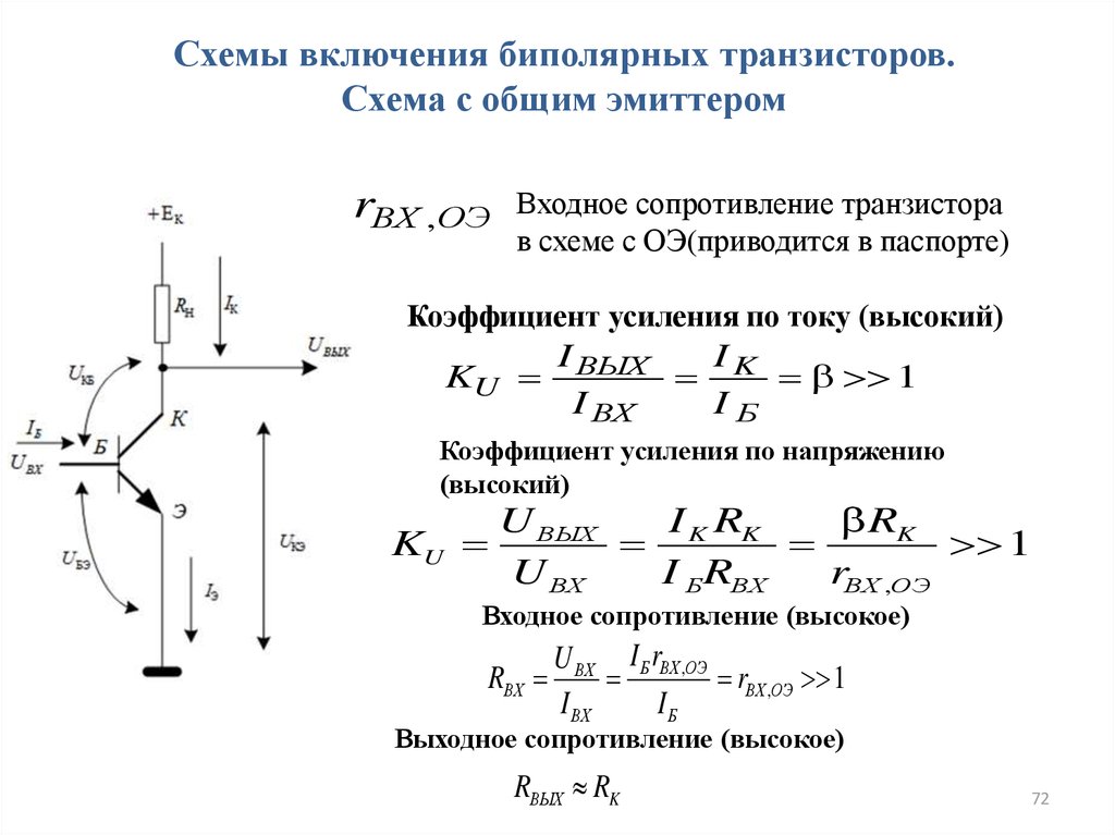 Определить коэффициент усиления схемы