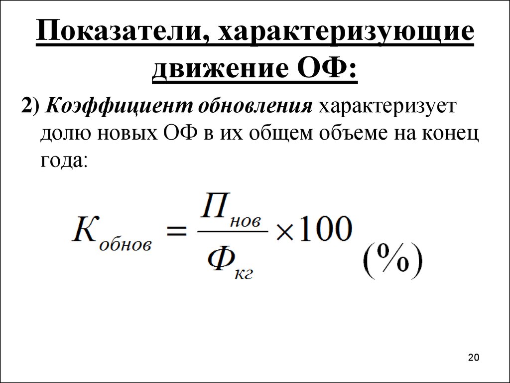 Объем конца. Коэффициент обновления. Коэффициент обновления характеризует. Коэффициент обновления формула. Коэффициент обновления оф.