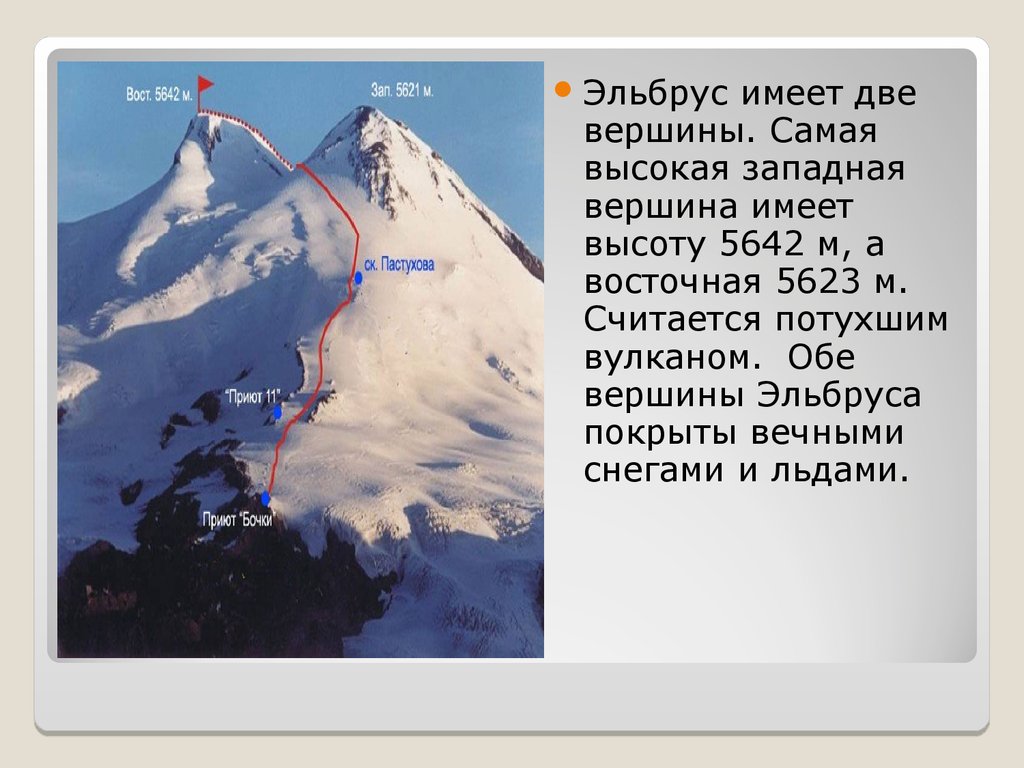 Как расположены кавказские горы относительно сторон горизонта. Гора Эльбрус 5642. Гора Эльбрус высота. Высота горы кавказские горы Эльбрус. Эльбрус пик высота.