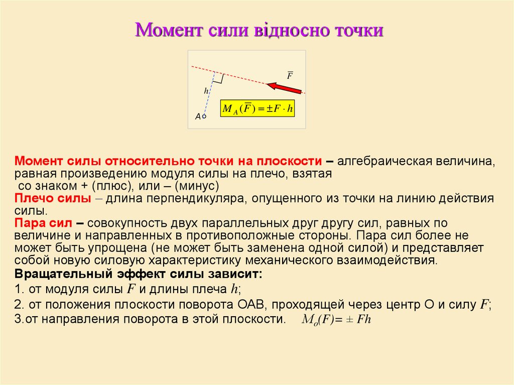 Закон моментов сил